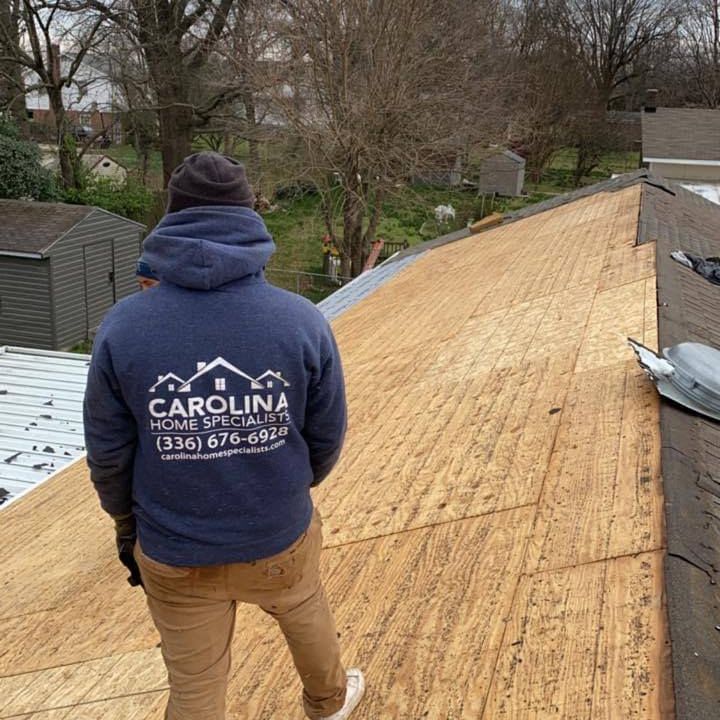 working on roof replacement